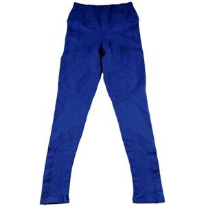 NUX High Waisted Textured Athletic Leggings Women's Size Medium Royal Blue